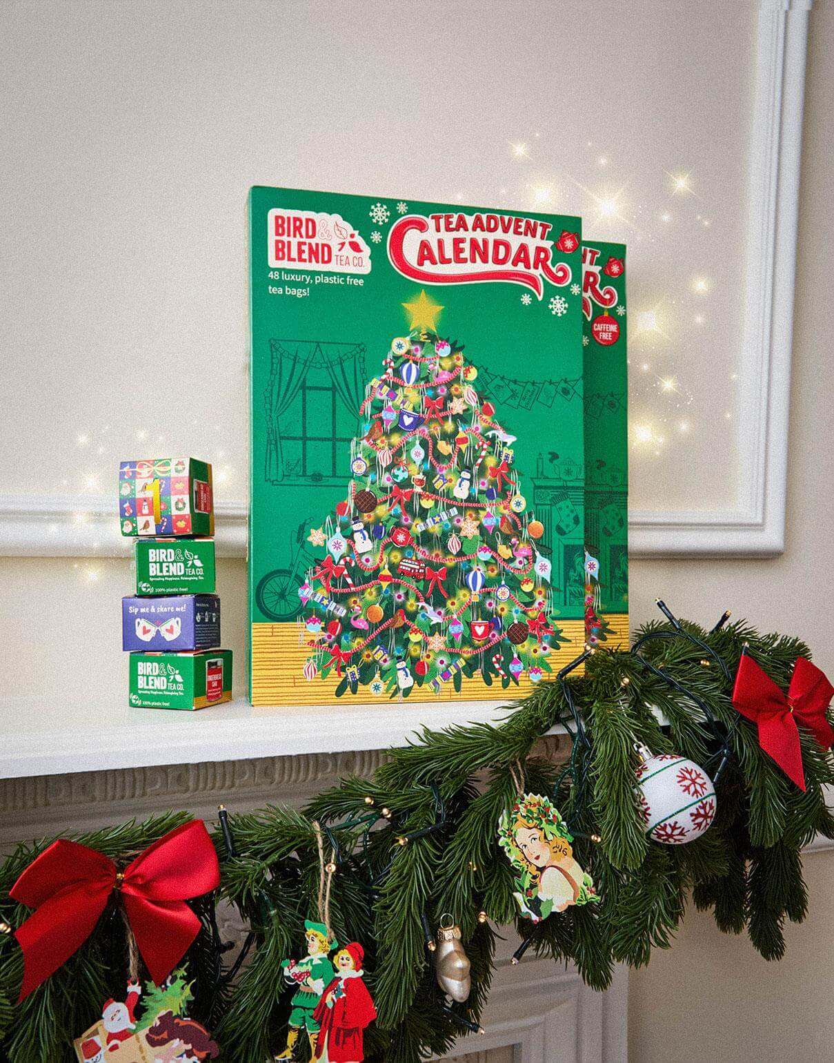 advent calendar on mantlepiece