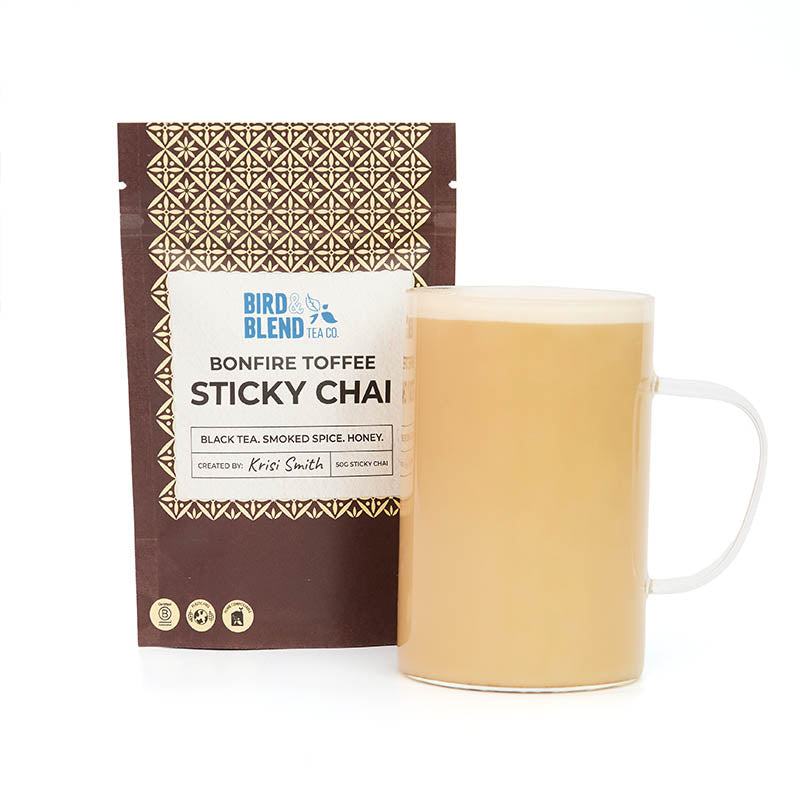 bonfire toffee sticky chai with mug