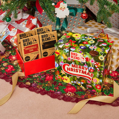 christmas tea bag box under the tree