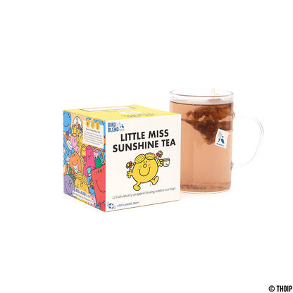 little miss sunshine tea cube with hot tea