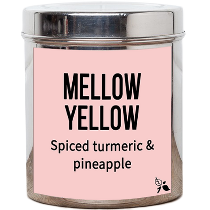 mellow yellow herbal tea tin