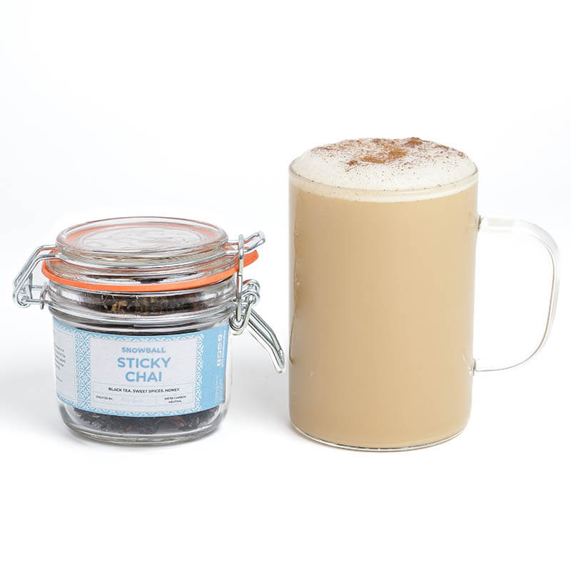 snowball sticky chai mug and jar