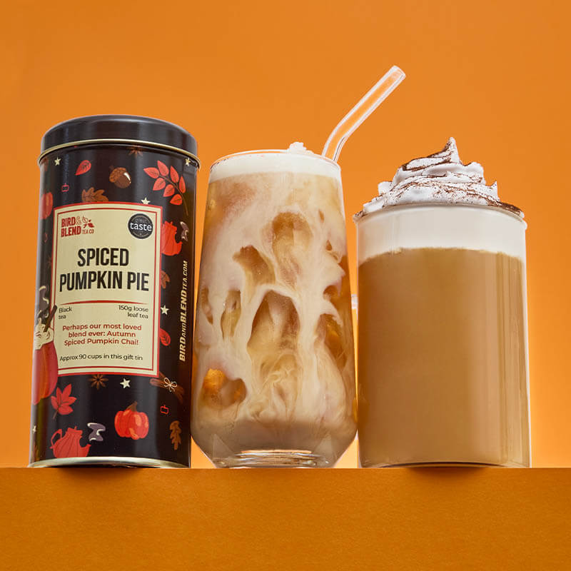 spiced pumpkin pie latte iced and hot