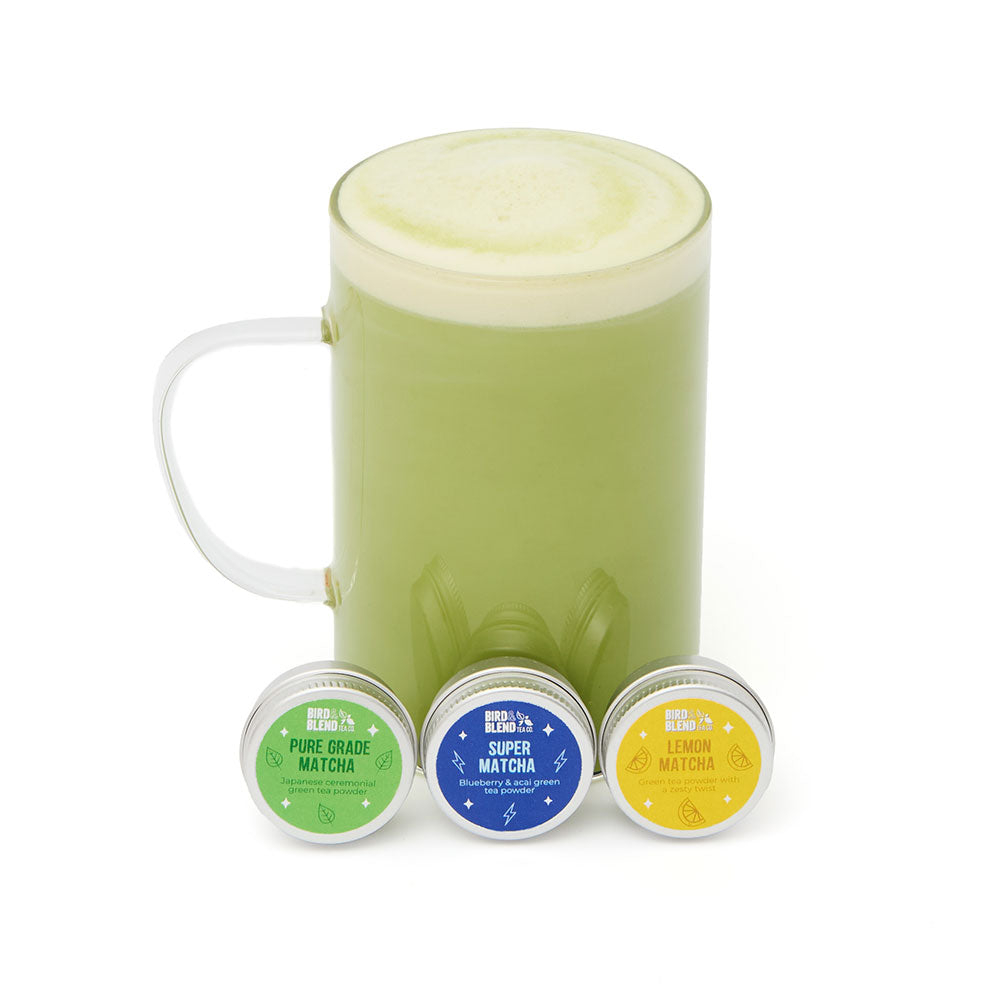 pure grade, super and lemon matcha